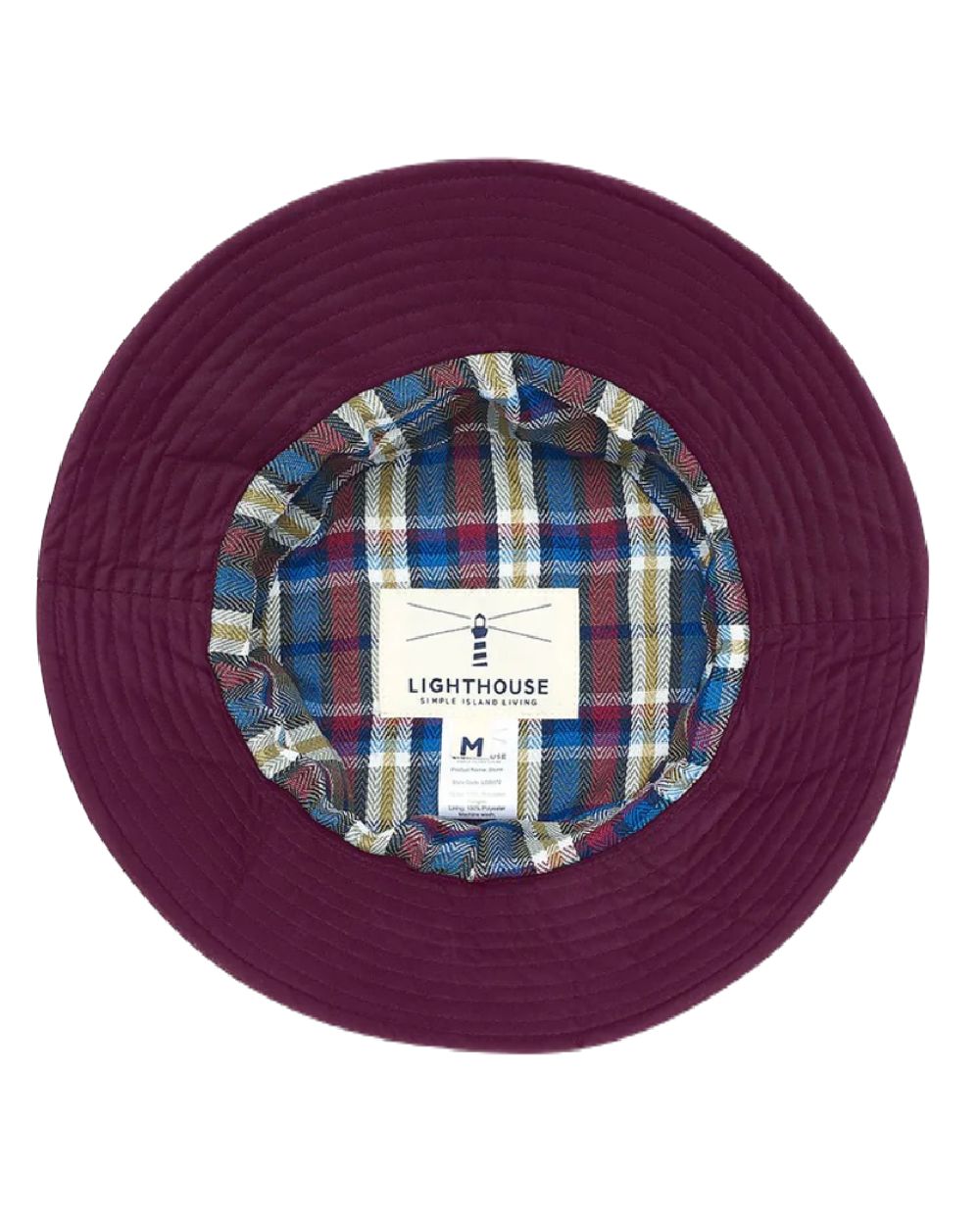 Plum coloured Lighthouse Storm Waterproof Hat on white background