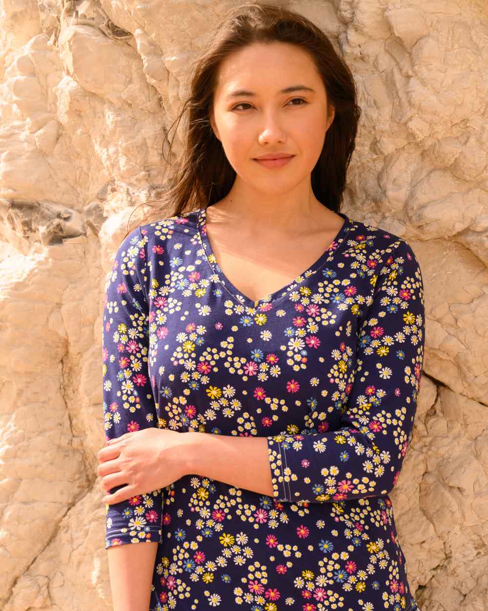 Lighthouse Ariana Ladies Top In Daisy Print