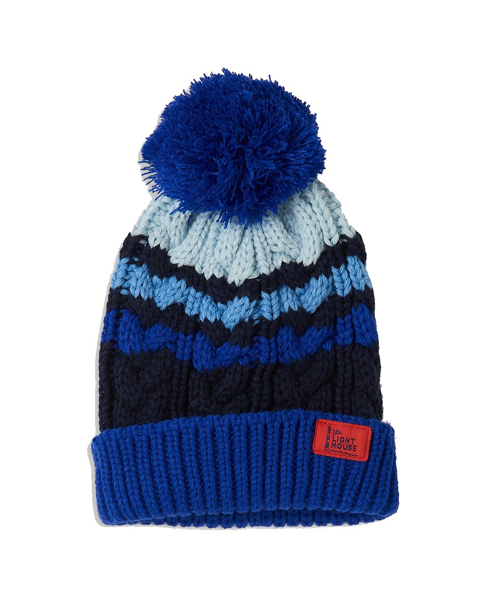 Lighthouse Childrens Bobbie Bobble Hat in Blue/Navy