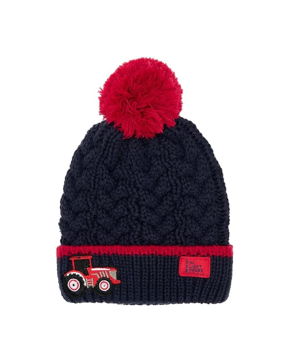 Lighthouse Childrens Bobbie Bobble Hat in Red Tractor