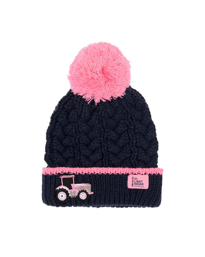 Lighthouse Childrens Bobbie Bobble Hat in Sweet Pea Tractor 