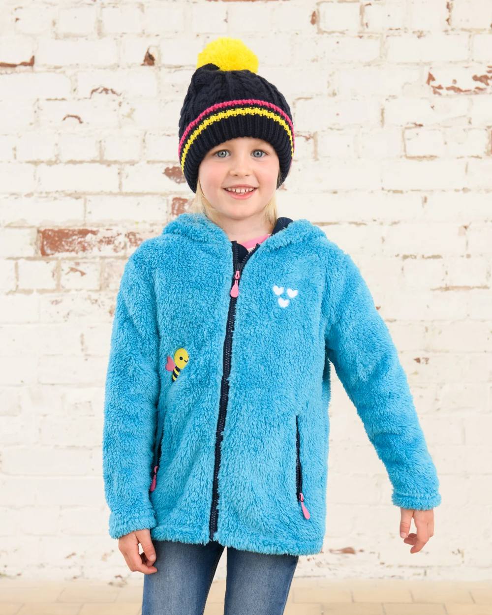 Lighthouse Gracie Girls Fleece in Teal Bee