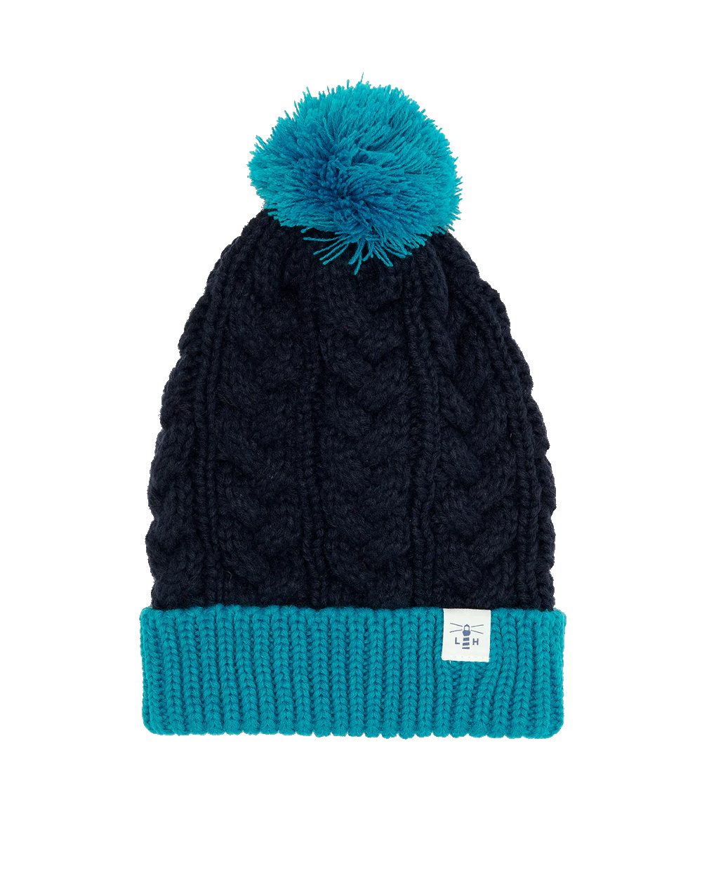 Lighthouse Hannah Bobble Hat in Teal/Navy