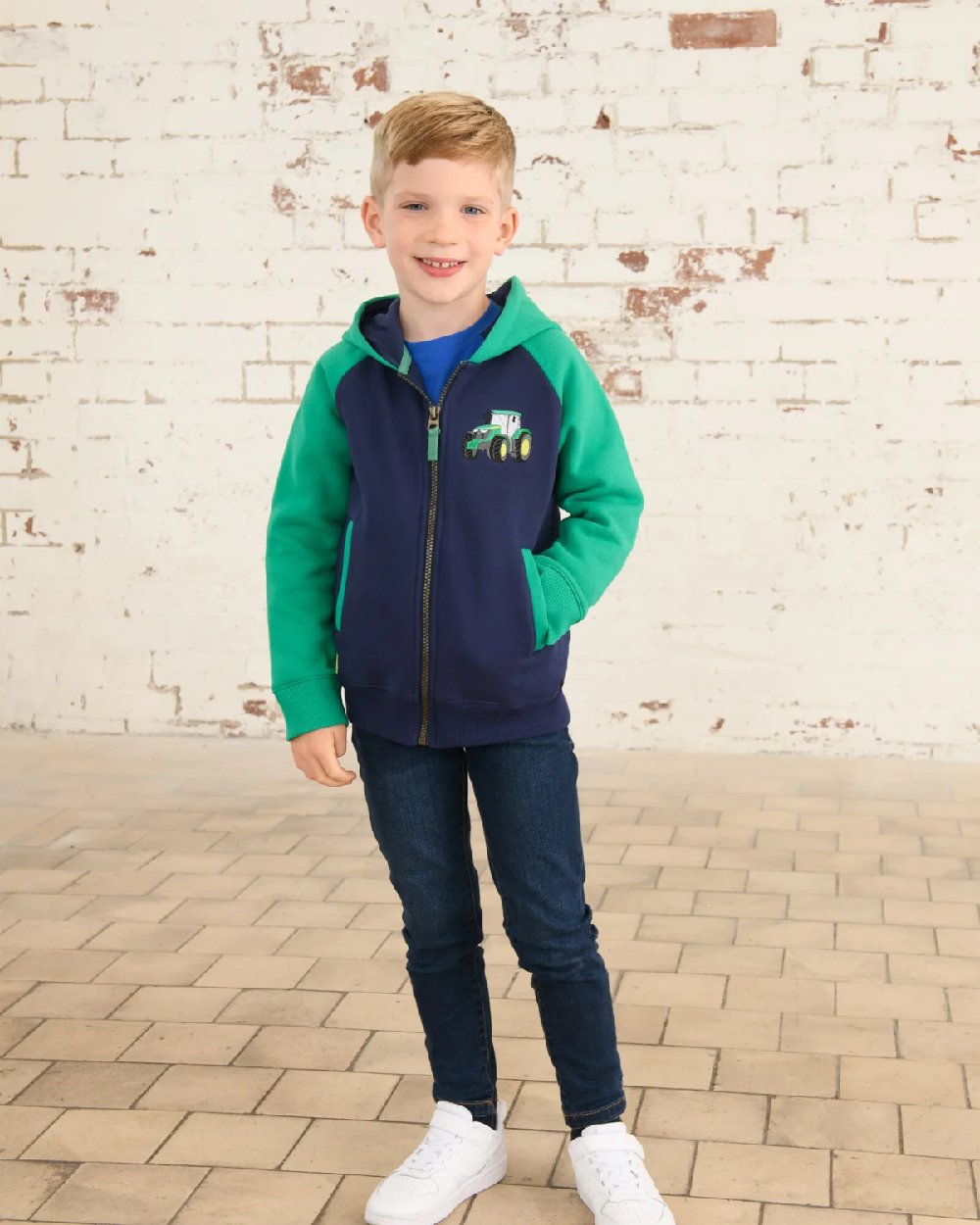 Lighthouse Jackson Full Zip Hoodie in Green Tractor