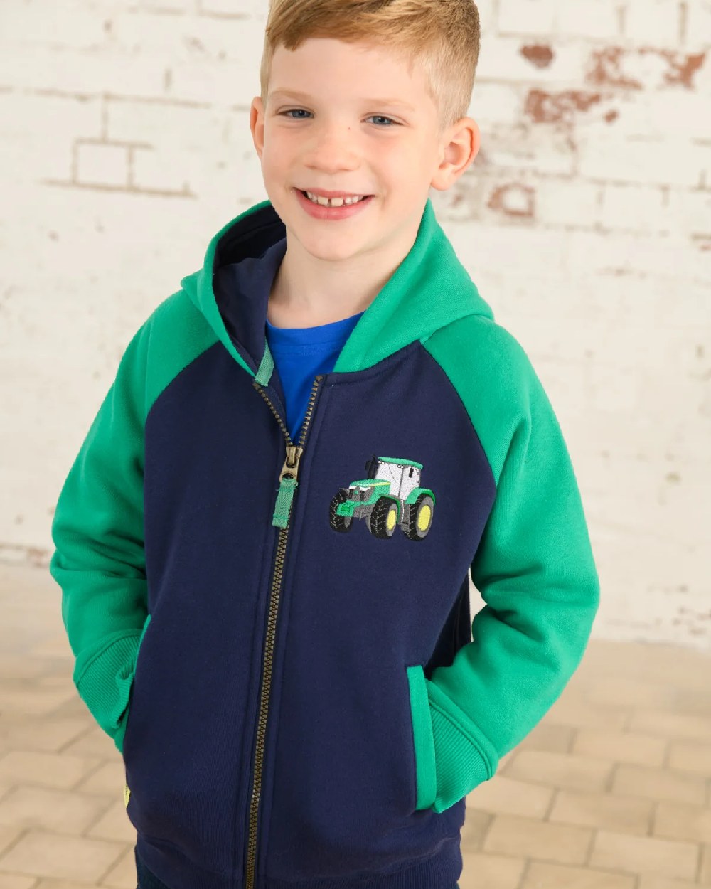 Lighthouse Jackson Full Zip Hoodie in Green Tractor