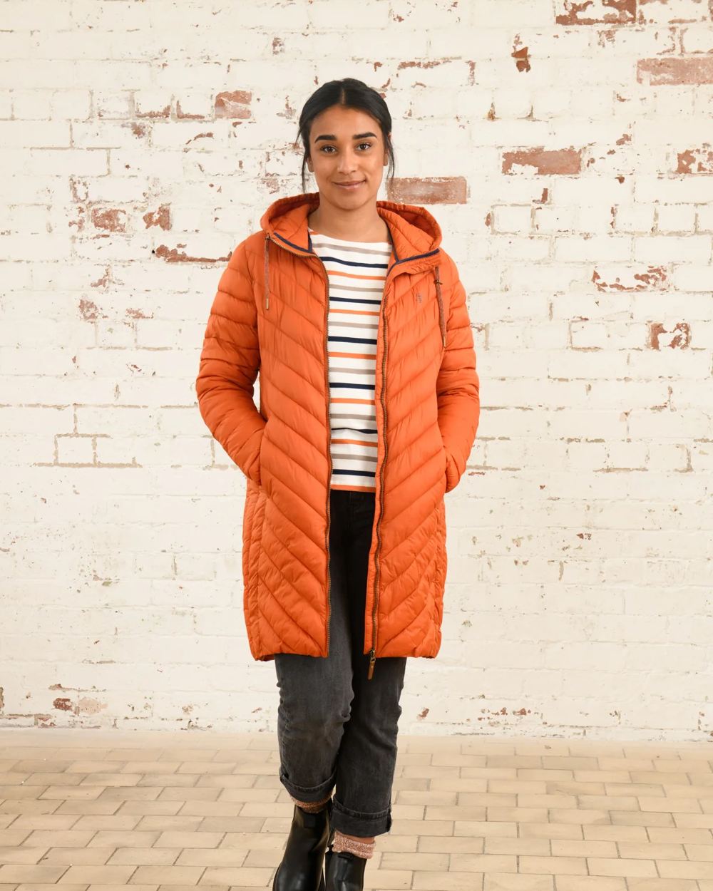 Lighthouse Laurel Ladies Coat in Burnt Orange