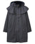 Urban Grey coloured Lighthouse Outrider 3/4 Length Ladies Waterproof Raincoat on White background #colour_urban-grey