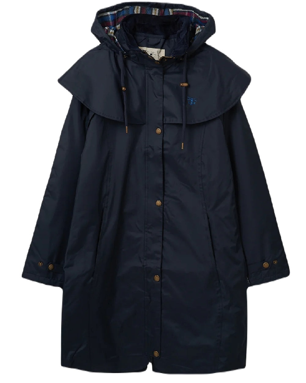 Nightshade coloured Lighthouse Outrider 3/4 Length Ladies Waterproof Raincoat on White background 