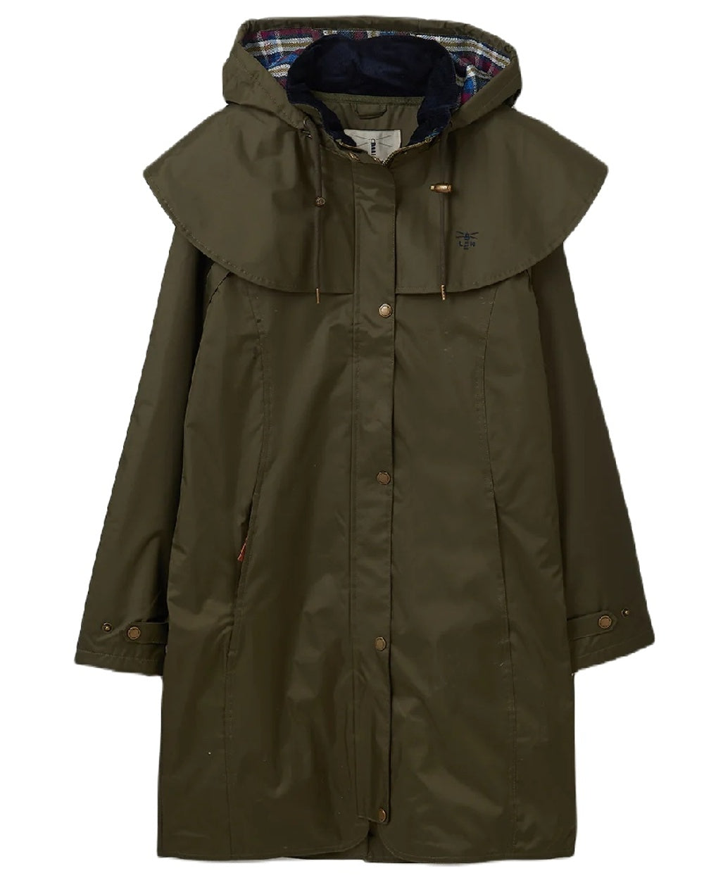 Fern coloured Lighthouse Outrider 3/4 Length Ladies Waterproof Raincoat on White background 