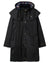 Black coloured Lighthouse Outrider 3/4 Length Ladies Waterproof Raincoat on White background #colour_black