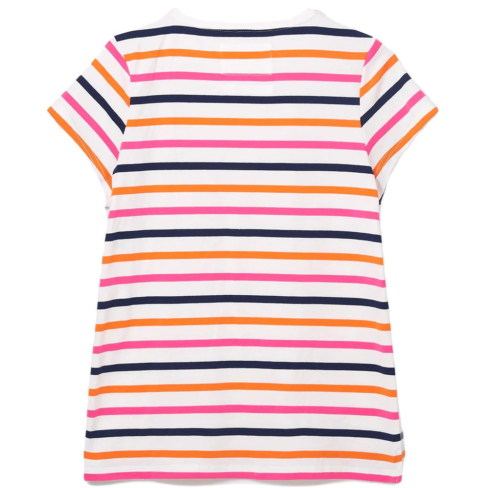 Lighthouse Ladies Ariana T-Shirt in Orange Pink Stripe