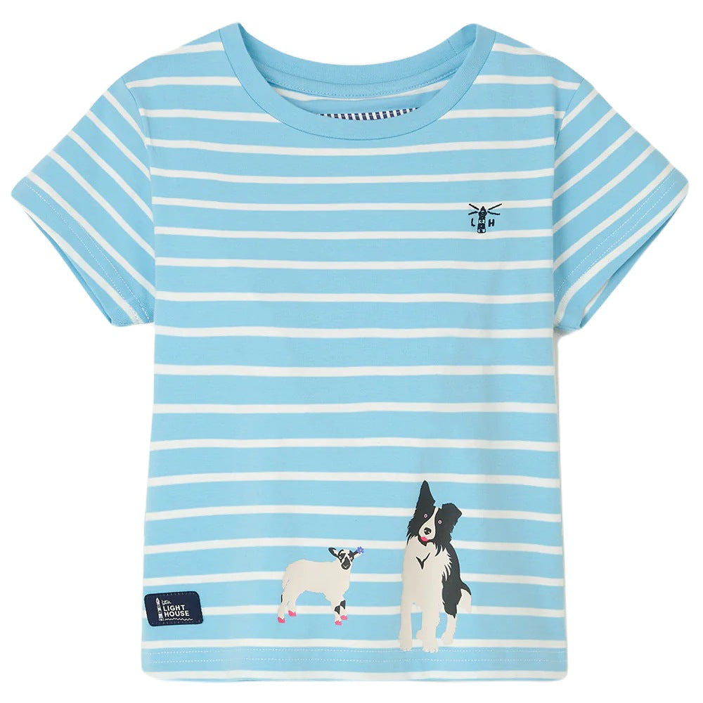 Lighthouse Girls Causeway T-Shirt in Sheepdog/Lamb Print