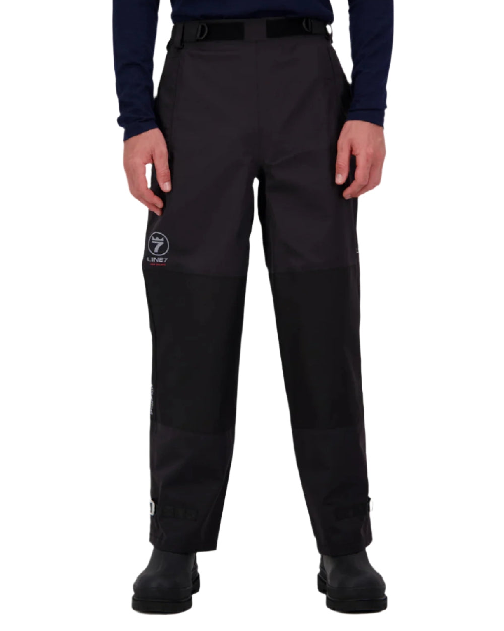 Black coloured Line 7 Mens Territory Storm Pro20 Waterproof Overtrouser on white background