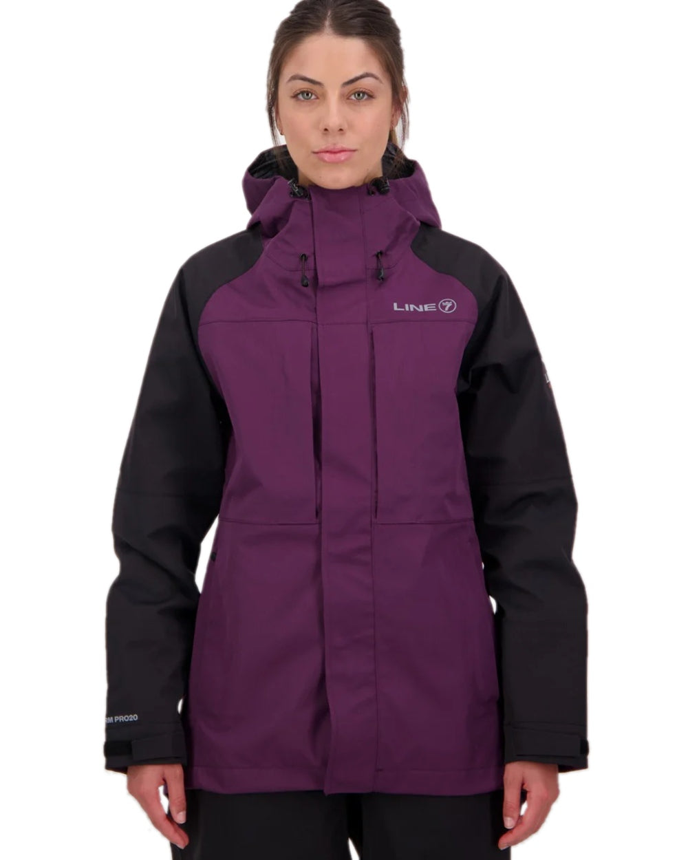 Blackberry Black Colour Line 7 Womens Territory Storm Pro20 Waterproof Jacket on white background