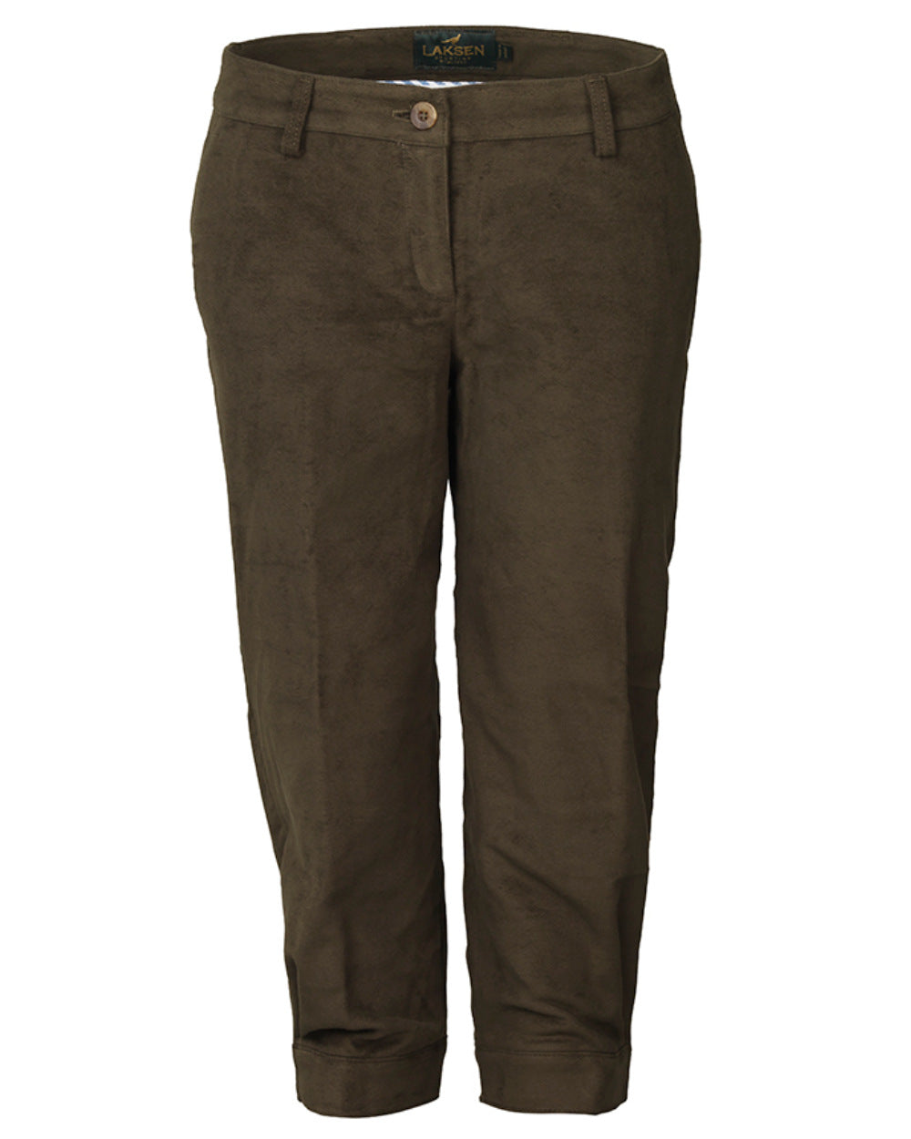 Loden Coloured Laksen Lady Belgravia Breeks On A White Background