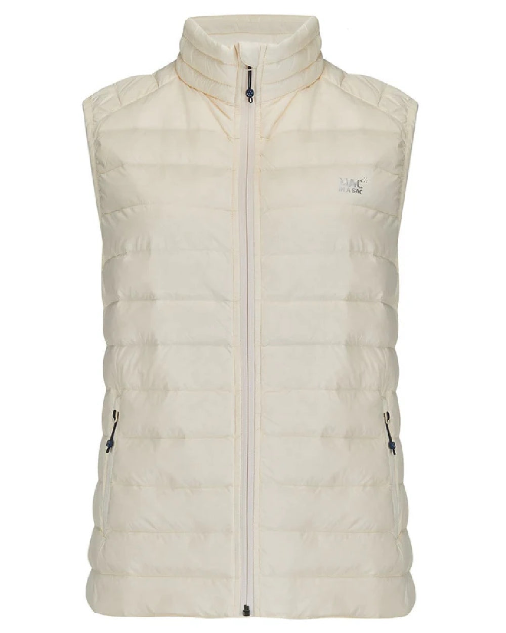 Ivory coloured Mac In A Sac Alpine Womens Down Gilet on white background