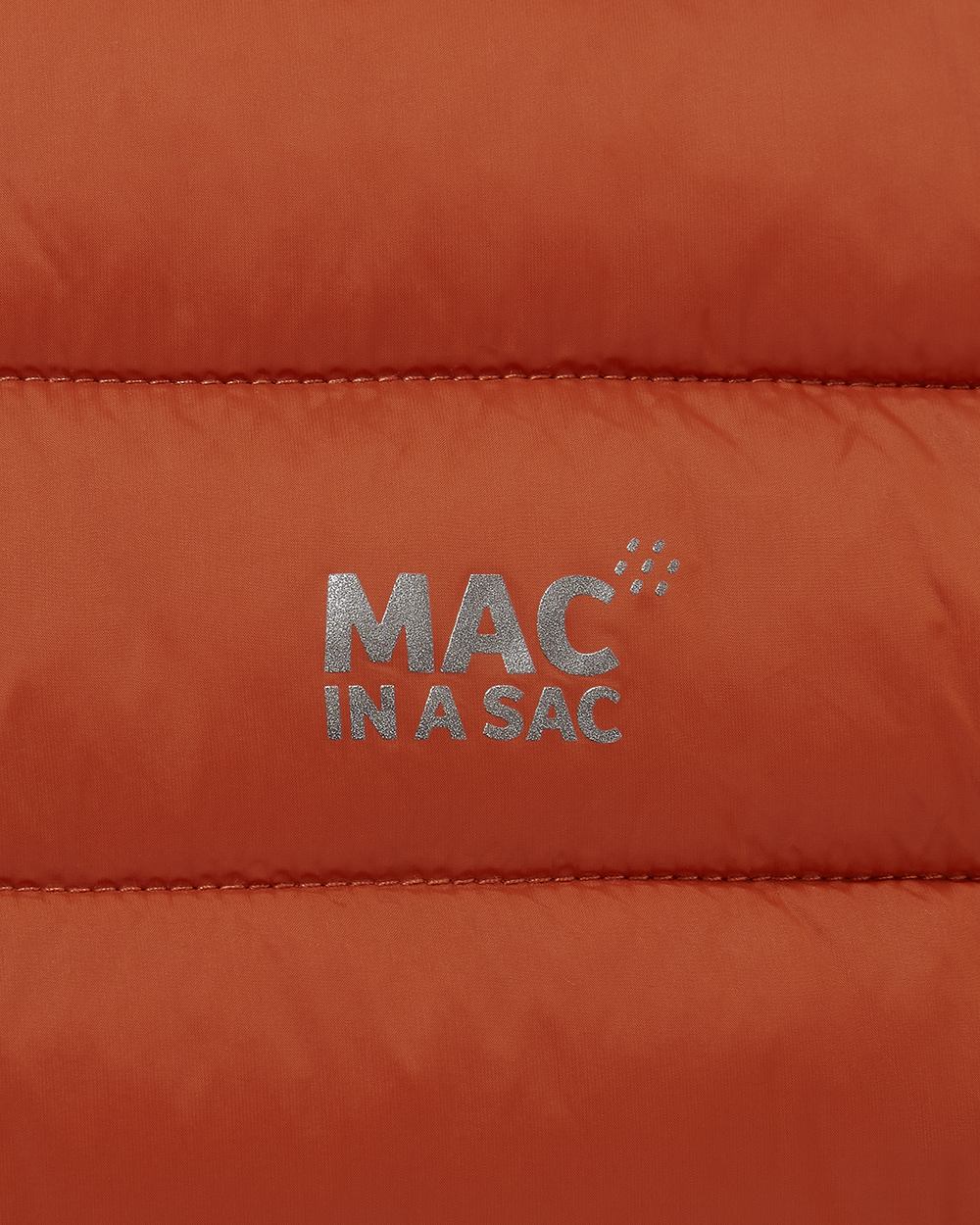 Burnt Orange Coloured Mac In A Sac Mens Synergy Gilet on white background