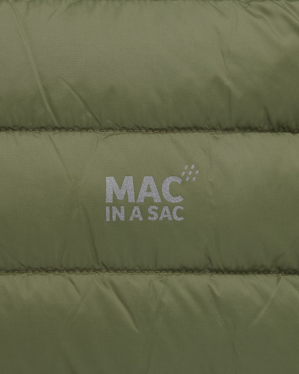 Khaki Coloured Mac In A Sac Mens Synergy Gilet on white background