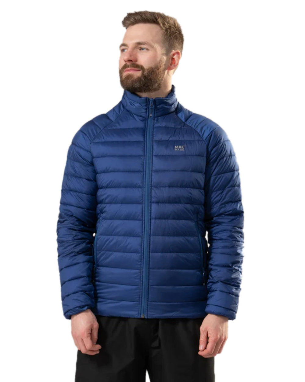 Blue Coloured Mac In A Sac Mens Synergy Jacket on white background