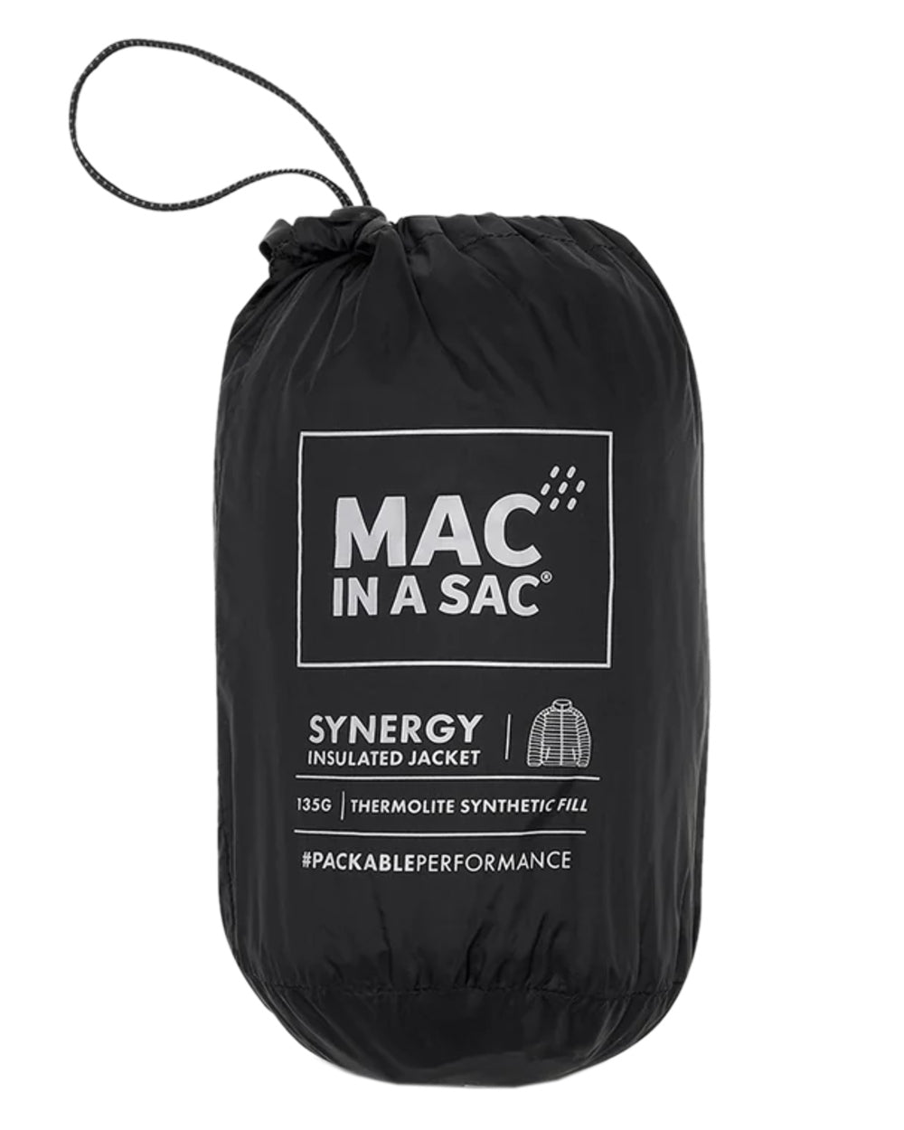 Jet Black Coloured Mac In A Sac Mens Synergy Jacket on white background