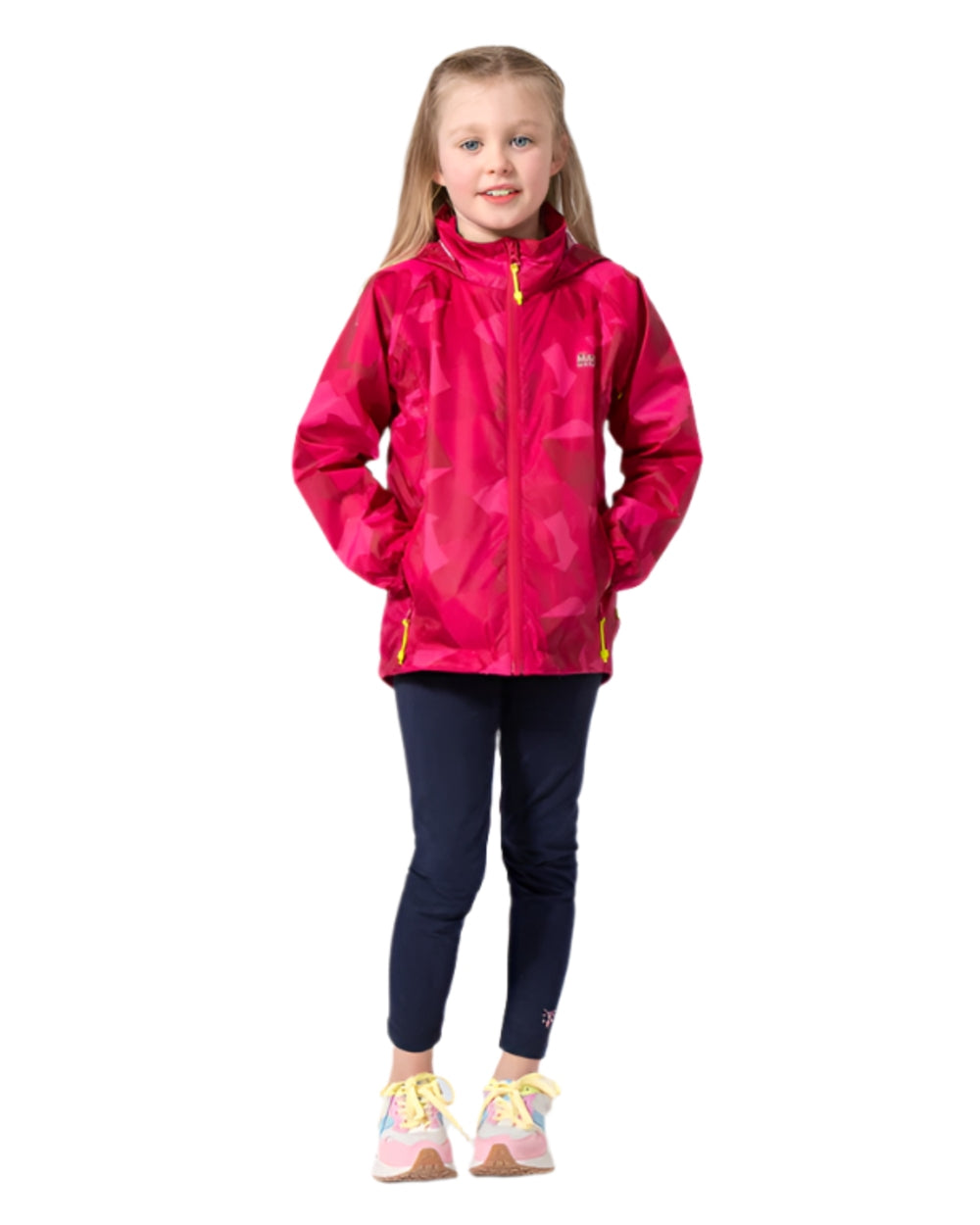 Pink Camo Coloured Mac In A Sac Mini Origin Packable Waterproof Jacket Camo on white background