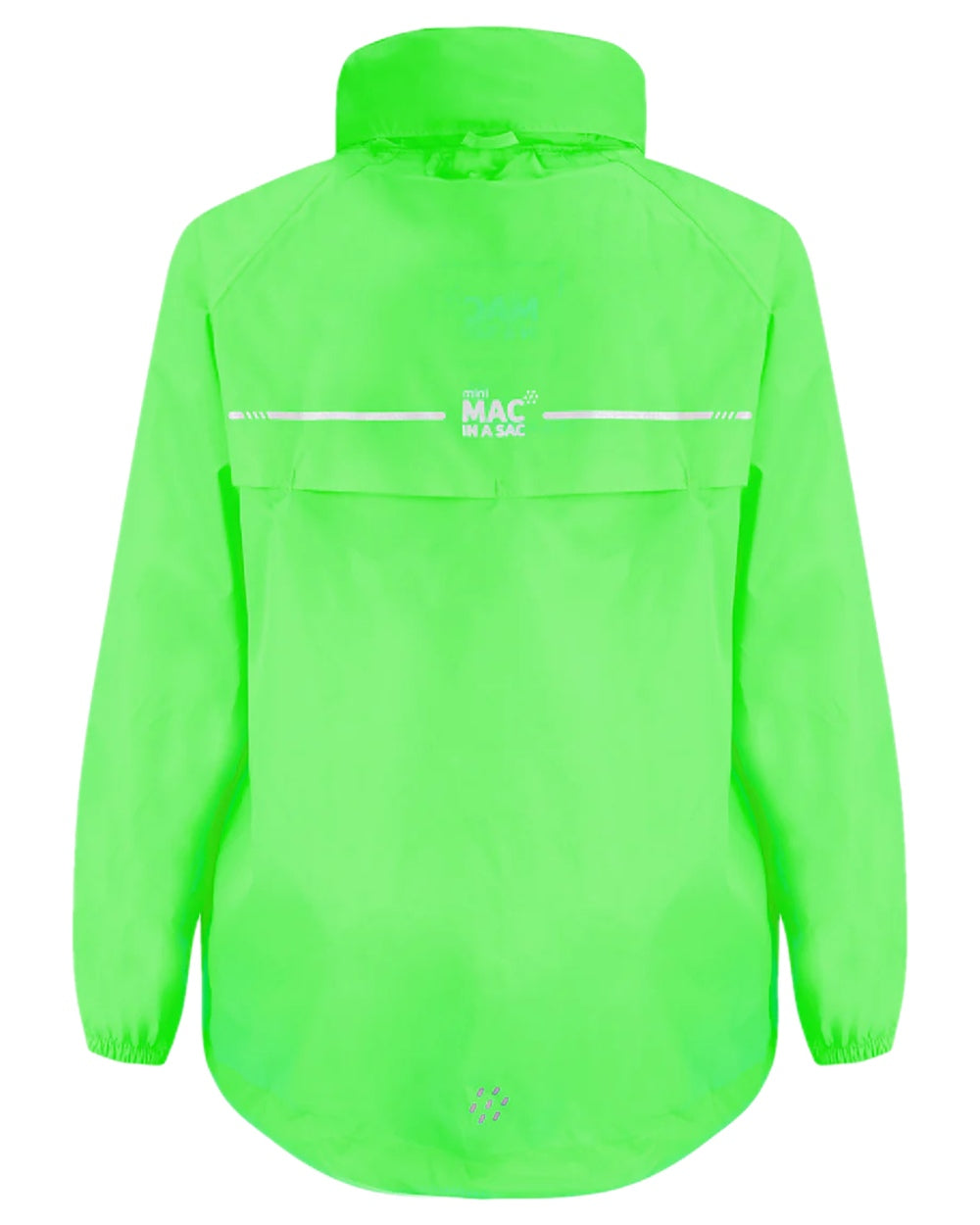 Neon Green Coloured Mac In A Sac Mini Origin Packable Waterproof Jacket Neon on white background
