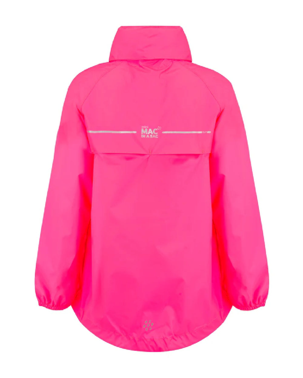Neon Pink Coloured Mac In A Sac Mini Origin Packable Waterproof Jacket Neon on white background