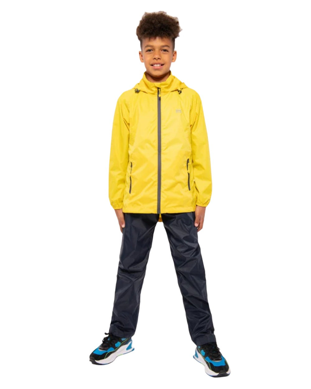 Yellow Coloured Mac In A Sac Mini Origin Packable Waterproof Jacket on white background