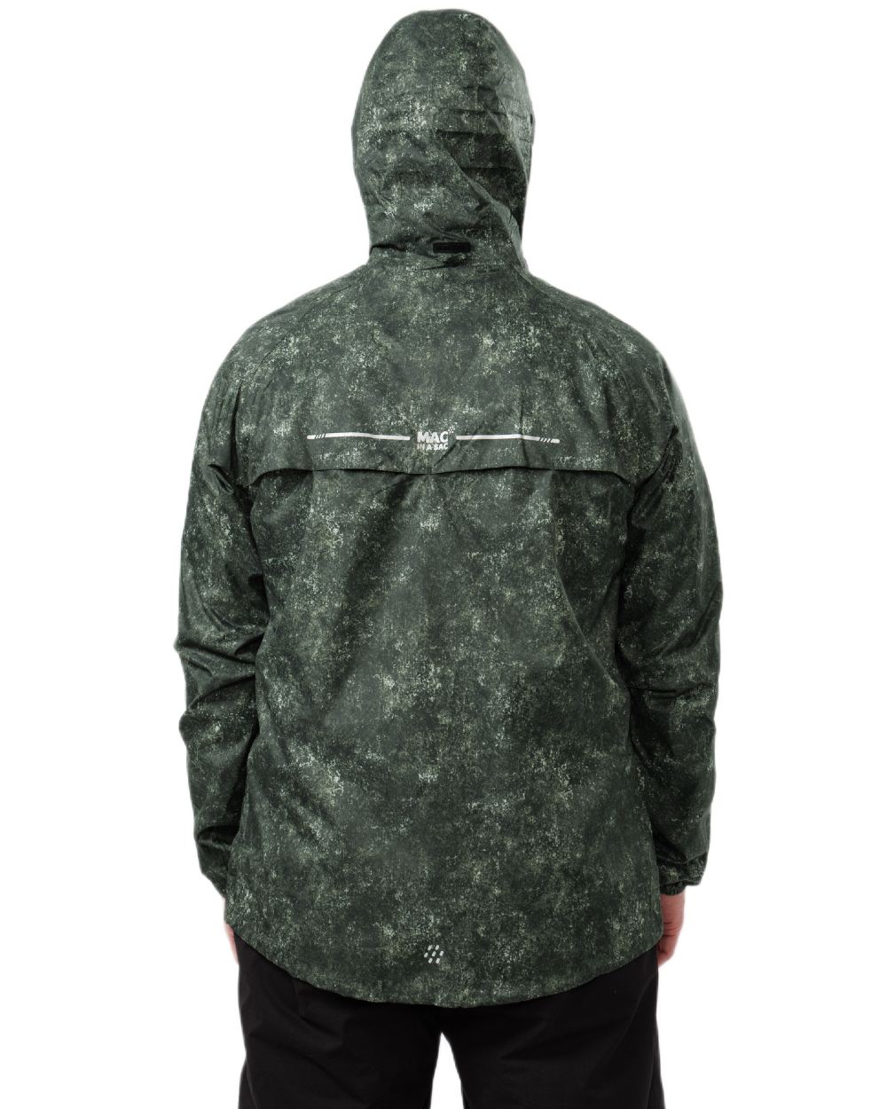 Khaki Etch Coloured Mac In A Sac Origin Camo Packable Waterproof Jacket on white background