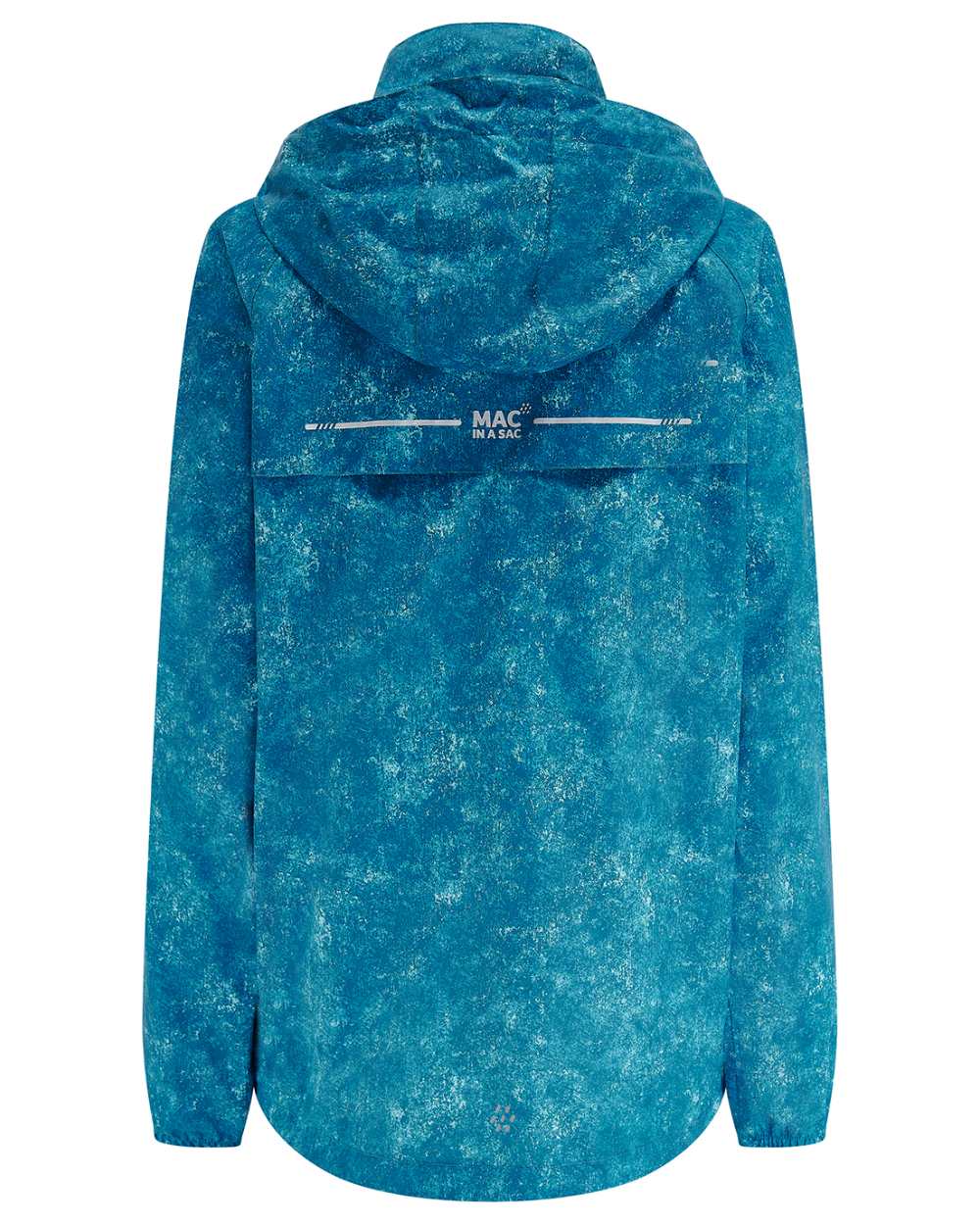 Teal Etch Coloured Mac In A Sac Origin Camo Packable Waterproof Jacket on white background