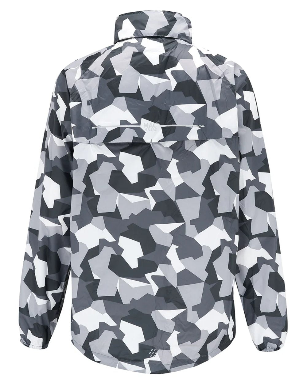 White Camo Coloured Mac In A Sac Origin Camo Packable Waterproof Jacket on white background