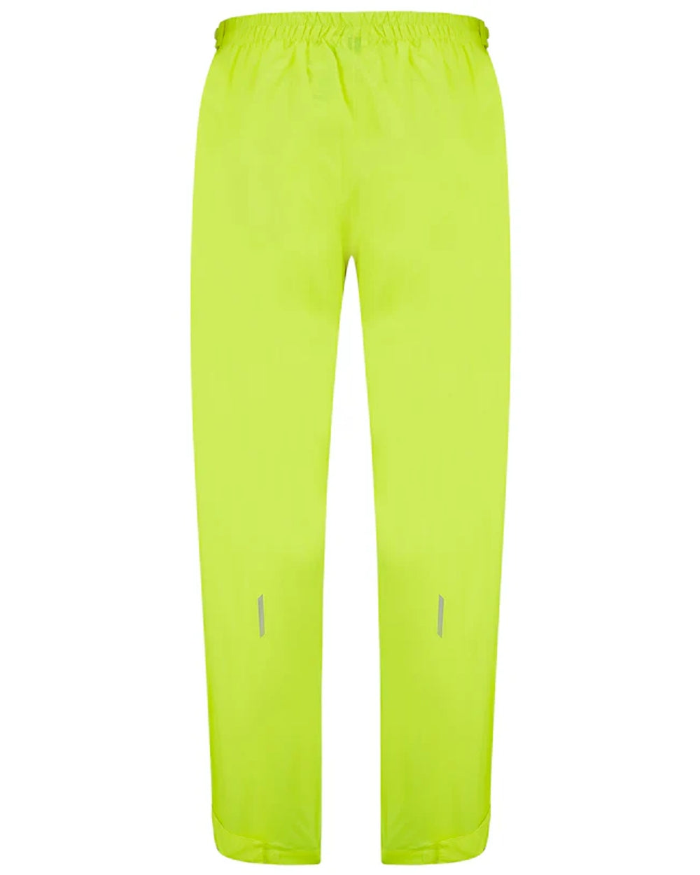 Neon Yellow coloured Mac In A Sac Origin Packable Full Zip Overtrousers on white background