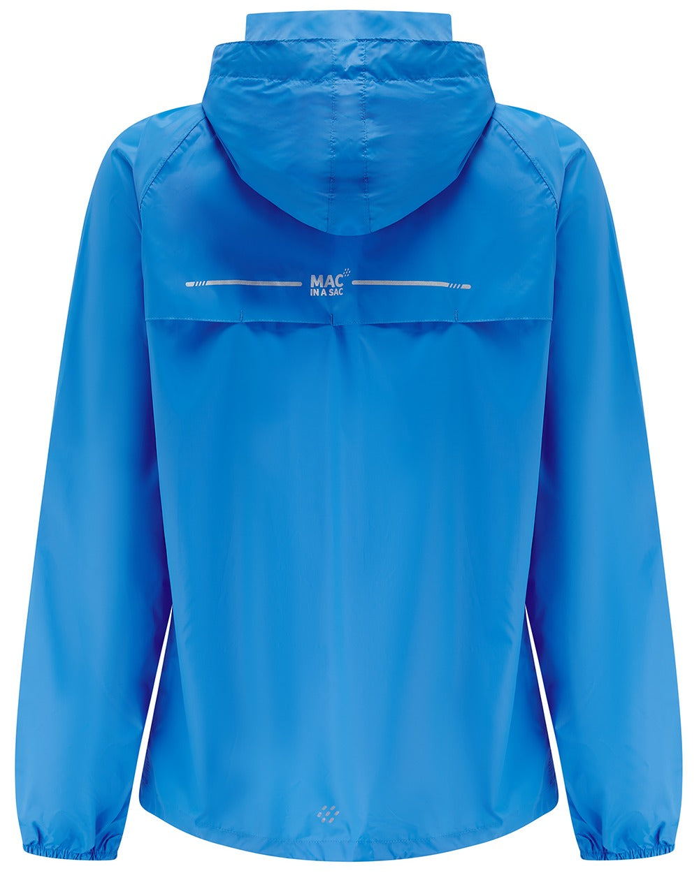 Ocean Blue coloured Mac In A Sac Packable Origin Waterproof Jacket on white background