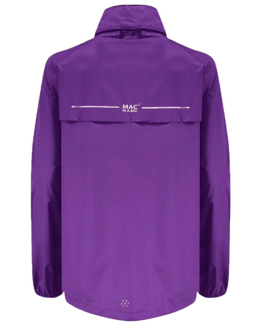 Purple coloured Mac In A Sac Packable Origin Waterproof Jacket on white background