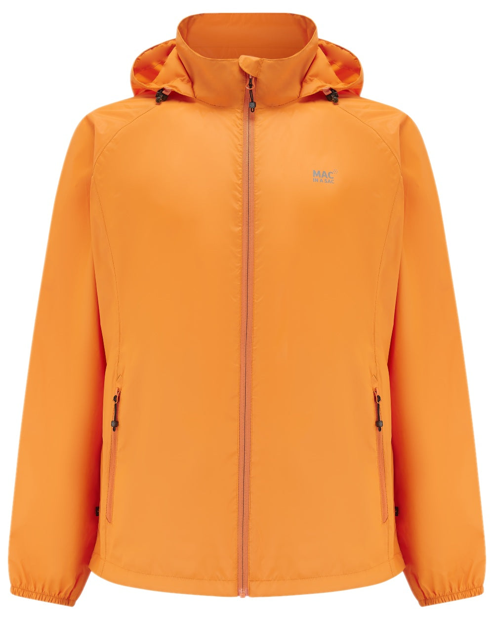 Soft Orange Coloured Mac In A Sac Origin Packable Waterproof Jacket on white background