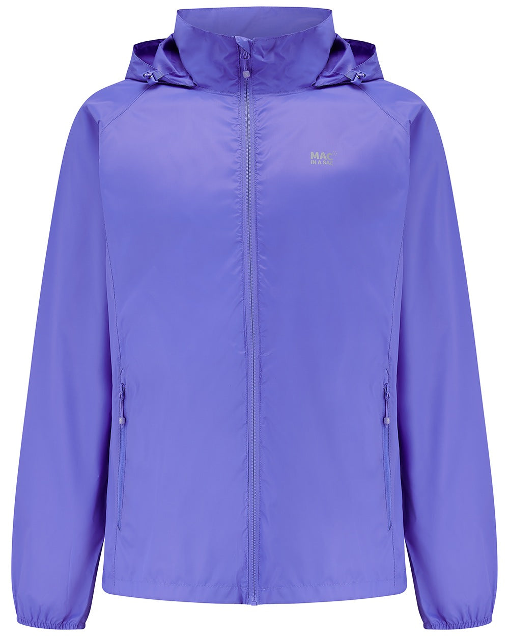 Ultraviolet coloured Mac In A Sac Packable Origin Waterproof Jacket on white background