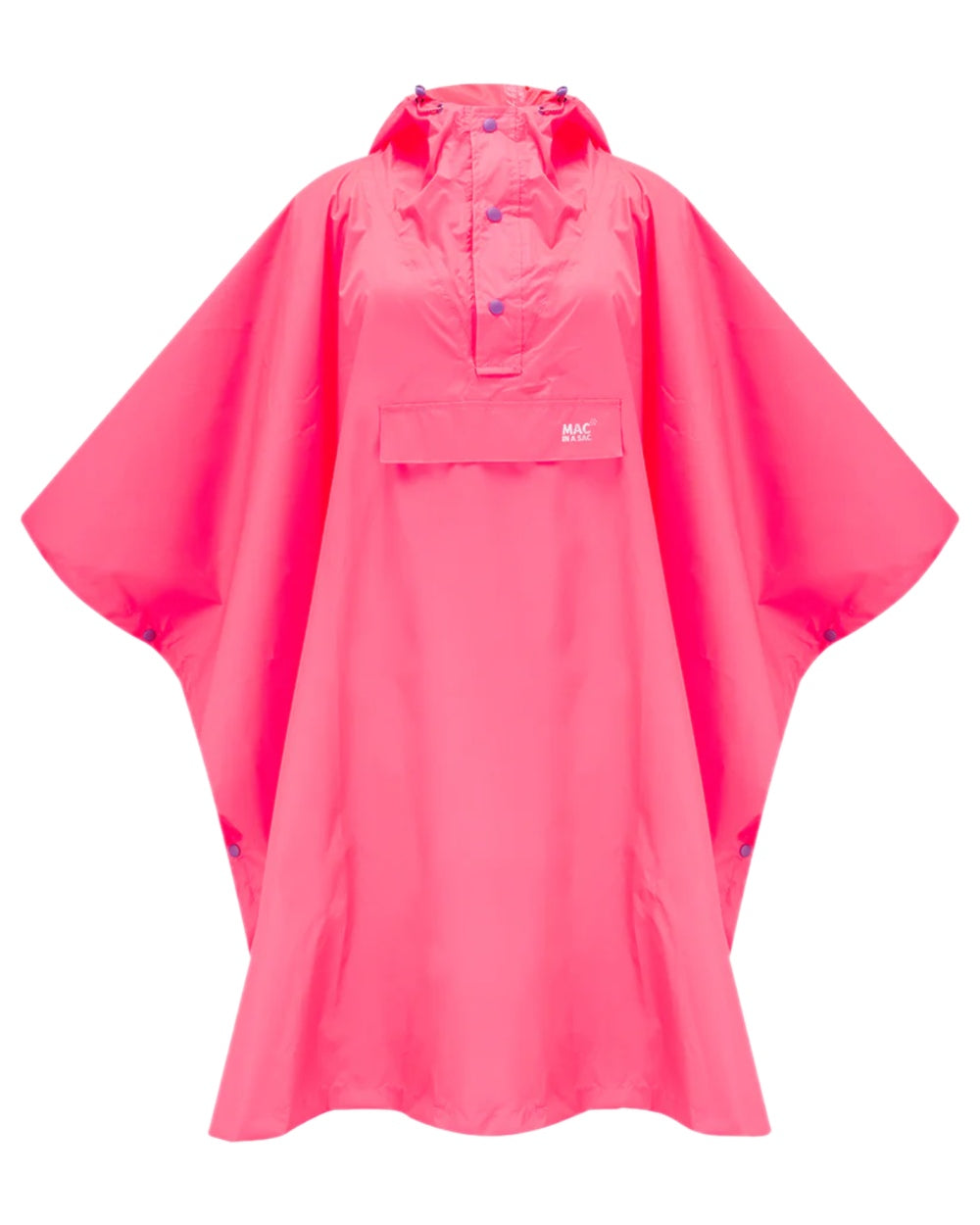Neon Watermelon Coloured Mac In A Sac Origin Waterproof Poncho Neon on white background