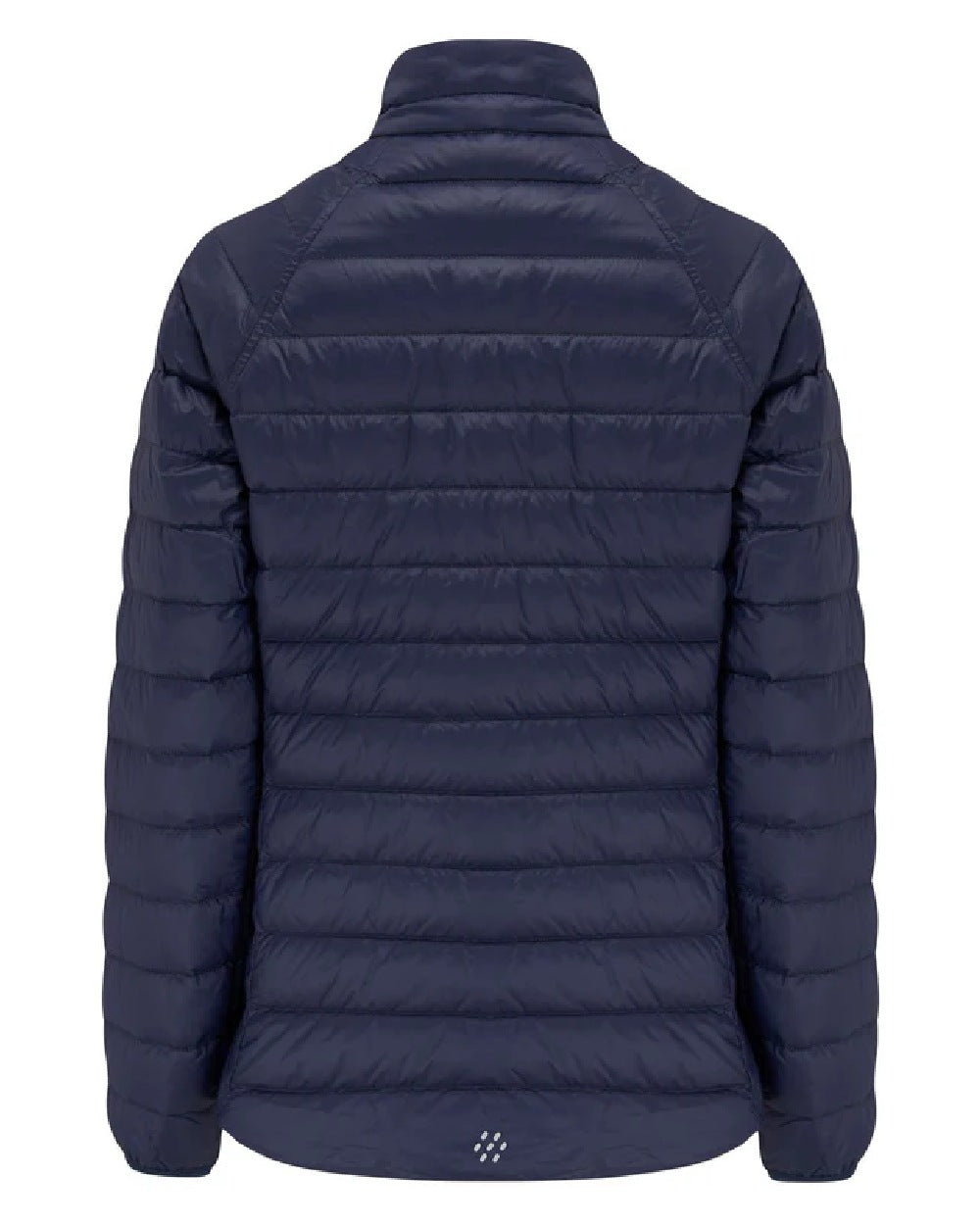 Navy Mustard coloured Mac In A Sac Packable Womens Down Jacket on white background