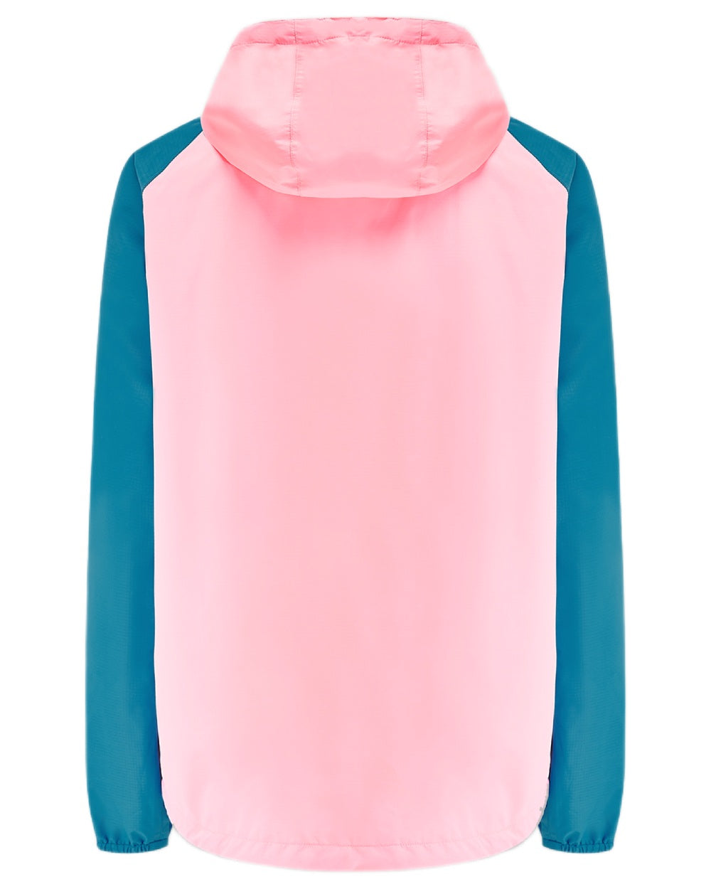 Teal Pink coloured Mac In A Sac Womens Nomad Waterproof Half Zip Jacket on white background