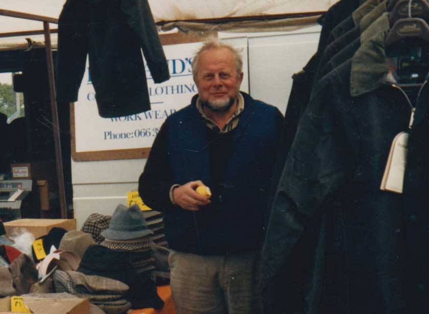 Malcolm Holland on his market stall at chelford agricultural market