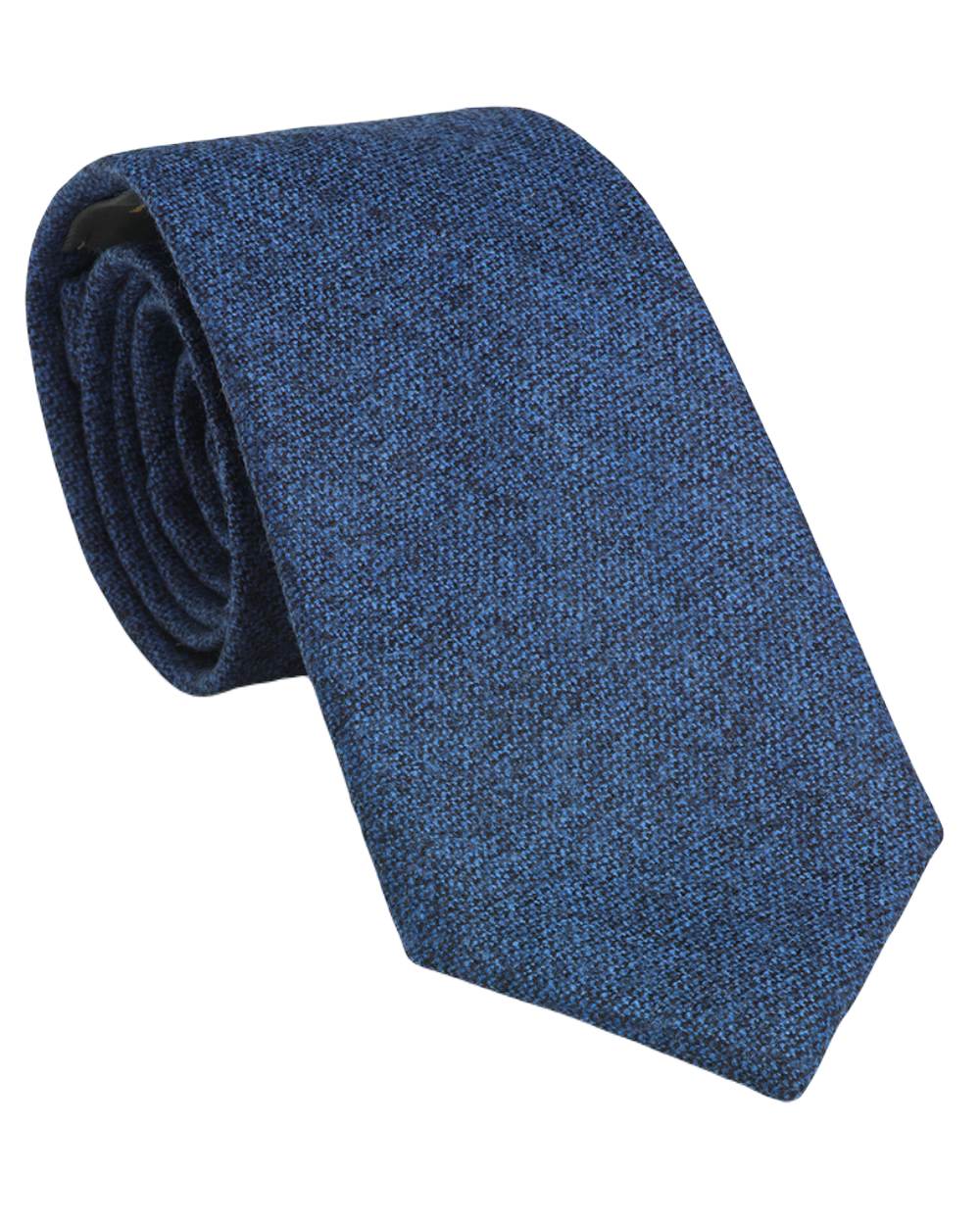 Midnight Coloured Laksen Celtic Tweed Tie On A White Background