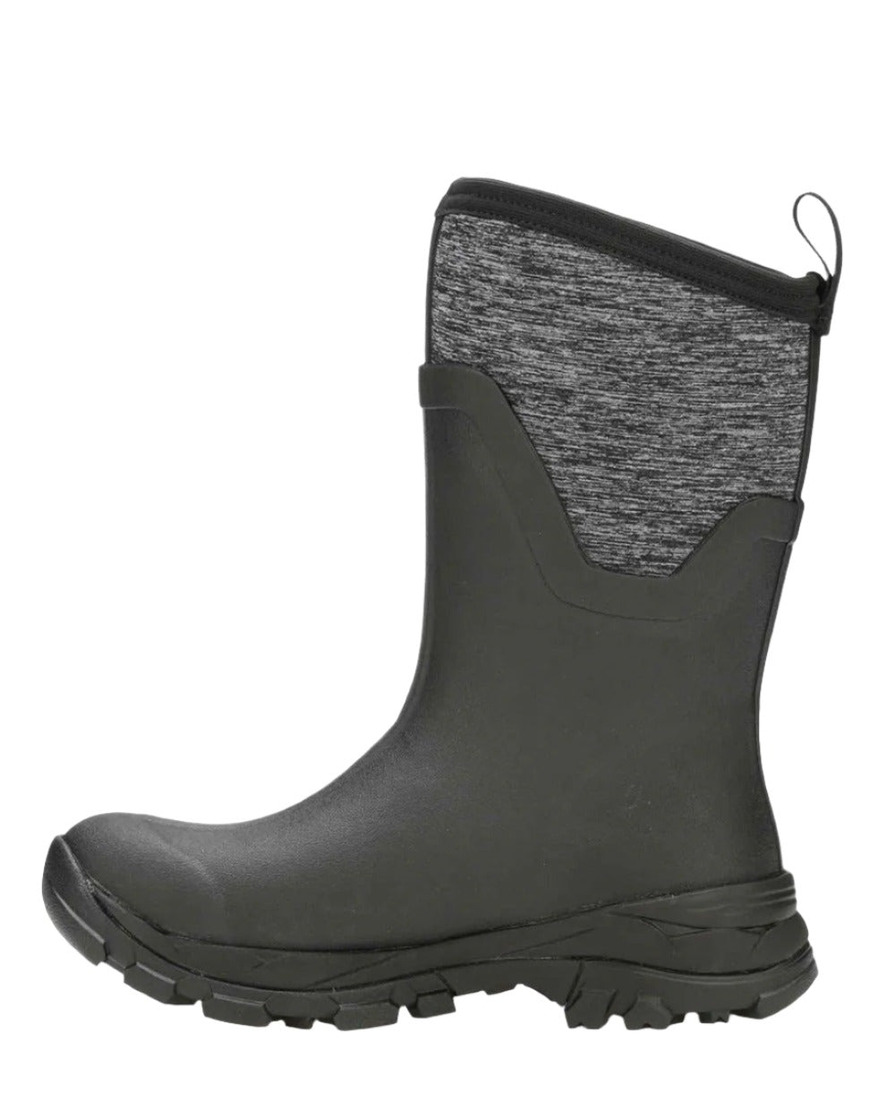 Black Jersey Heather Coloured Muck Boots Arctic Ice Mid Wellingtons on white background