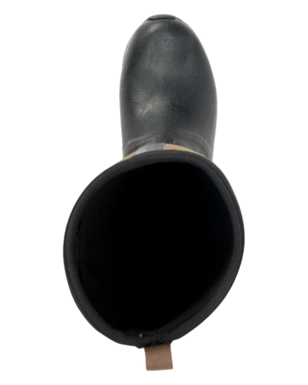 Black Tan Coloured Muck Boots Womens Arctic Adventure Tall Boots on white background