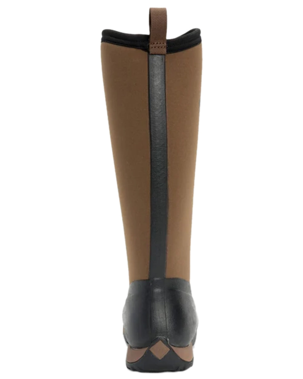 Black Tan Coloured Muck Boots Womens Arctic Adventure Tall Boots on white background