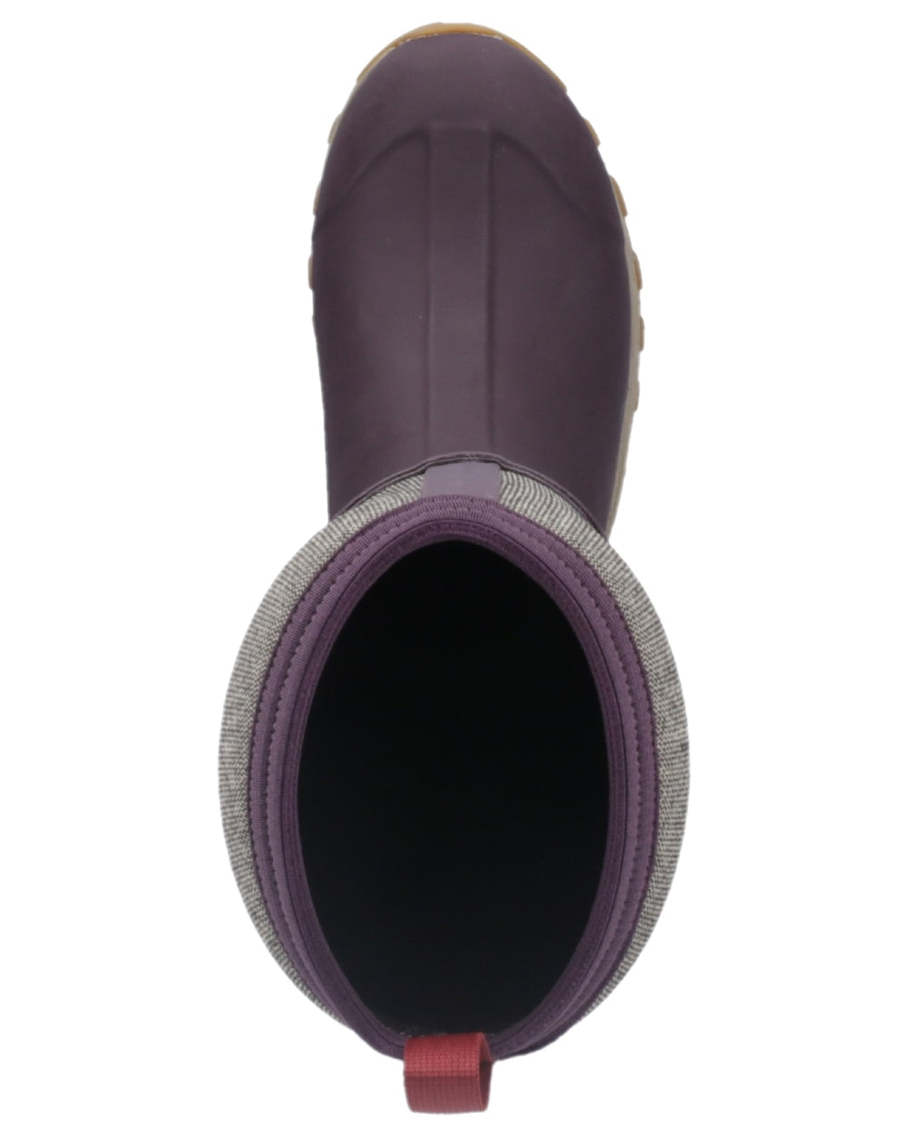 Wine Herringbone Print Coloured Muck Boots Womens Arctic Sport II Tall Wellingtons on white background