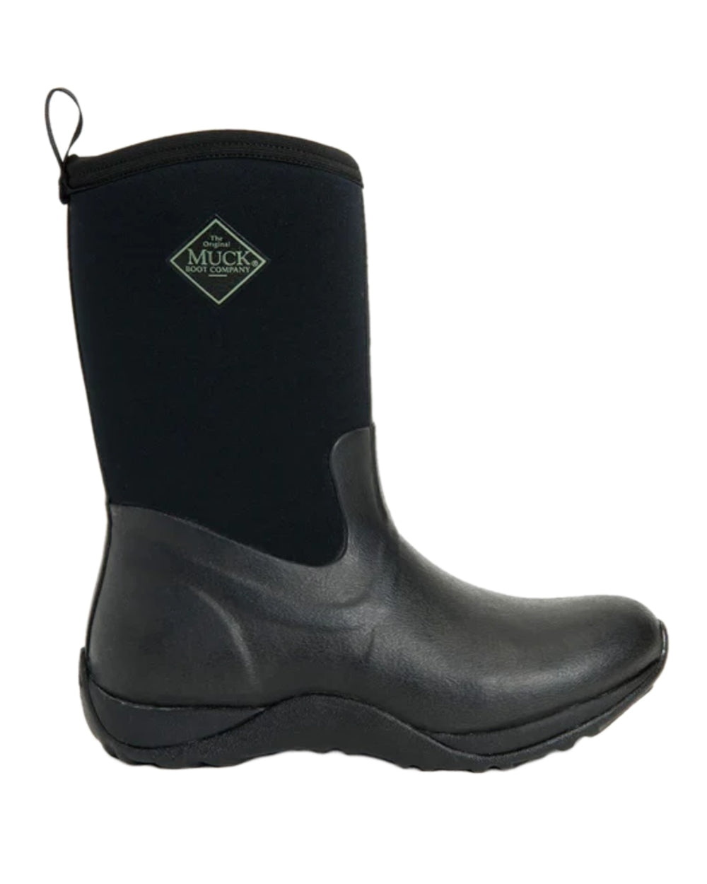 Black Coloured Muck Boots Womens Arctic Weekend Mid Wellingtons on white background