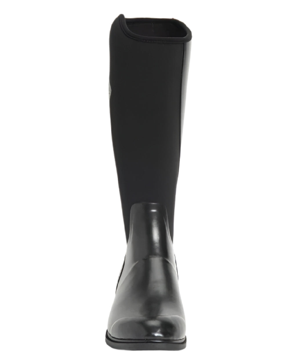Black Coloured Muck Boots Womens Derby Tall Boots on white background
