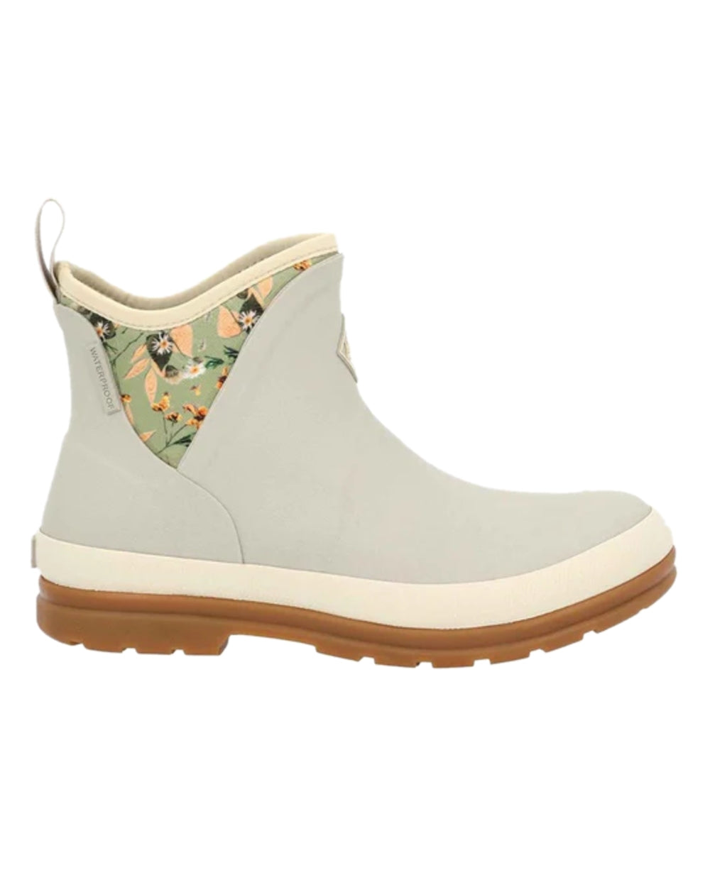 Pressed Floral Print Coloured Muck Boots Womens Originals Pull-On Ankle Boots on white background