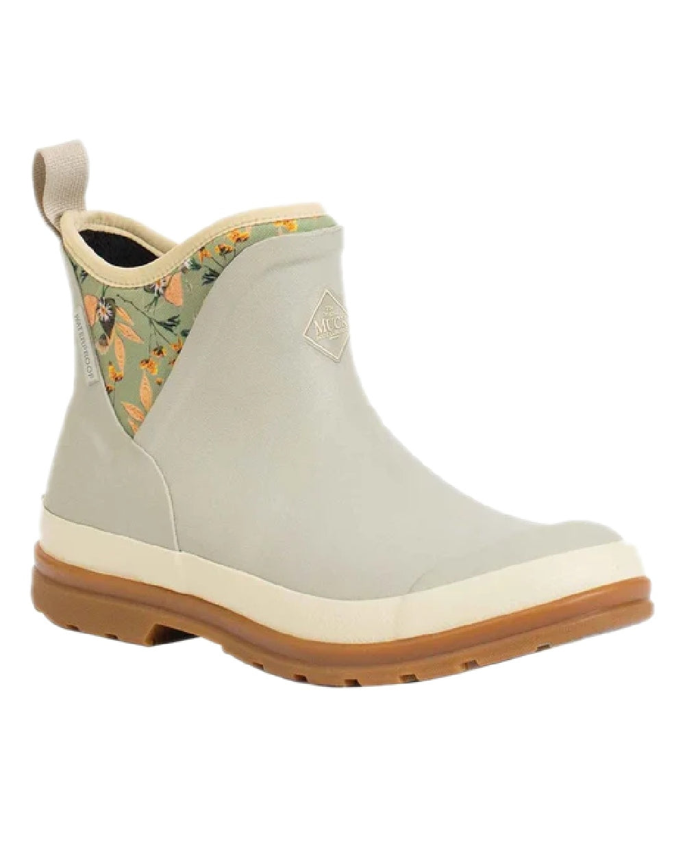 Pressed Floral Print Coloured Muck Boots Womens Originals Pull-On Ankle Boots on white background