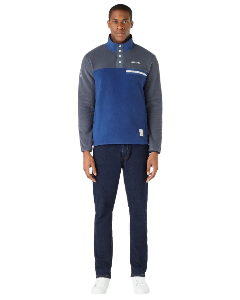 Blueprint Ombre Print Coloured Musto 64 Fleece Pullover On A White Background